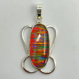 Extremely Rare Natural 30 Ct Oval Opal 925 Sterling Silver CERTIFIED Pendant