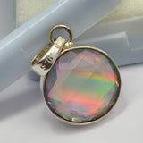 925 Starling Silver Natural Opal 21 Ct Gems CERTIFIED Oval Pendant Gift For Her