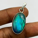 21 Ct Natural Opal 925 Sterling Silver CERTIFIED Oval Pendant Jewelry For Gift