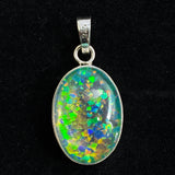 A+ Quality CERTIFEID 34 Ct 925 Sterling Silver Natural Oval Opal Gems Pendant