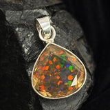 CERTIFIED Natural Fire Opal 19 Ct Pear Cut 925 Sterling Silver Gemstone Pendant
