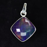 CERTIFIED Square Cushion 28Ct Natural Opal 925 Sterling Silver Pendant Free Gift
