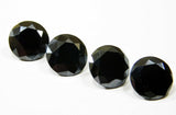 Synthetic Black Moissanite Round 8.10 mm Size 12.45 Ct Loose Gemstones 4 Stones.