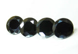 Synthetic Black Moissanite Round 8.10 mm Size 12.45 Ct Loose Gemstones 4 Stones.