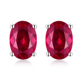 Mozambique CERTIFIED Pink Ruby 6x4 mm Natural Oval Cut Rare Gemstone Earrings
