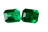 16.56 Carat CERTIFIED Loose Gemstone Natural Green Emerald Emerald Cut Pair