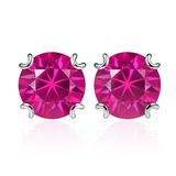 Natural Pink Ruby Round 44.15 Ct CERTIFIED Beautiful Earring Pair Gift For Mom
