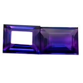 Emerald Shape Purple Sapphire 20.90 Ct Natural Loose Gemstone CERTIFIED Pair