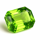 9.60 Ct NATURAL Stunning Green PERIDOT Rare Emerald Cut Loose Gemstone CERTIFIED