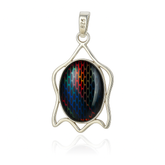 CERTIFIED 36 Ct Natural Oval Opal 925 Starling Silver Gemstone Pendant Free Gift