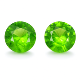 Natural 17.55 Ct GREEN Peridot CERTIFIED Round Cut Loose Gemstone Pair