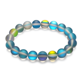Certified 86.7 Ct Natural Aura Quartz Bracelet 22 Round Beads Party Wear Jewelry