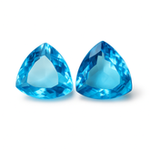 Ocean Blue Aquamarine 31 Ct Natural Trillion CERTIFIED Loose Gemstone A++ Pair