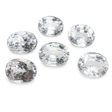 48 Ct Natural Ceylon Sapphire 6 Pcs Oval Cut CERTIFIED White Loose Gemstone Lot