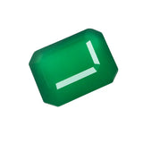 colombian emerald natural gemstone Green rectangular light with a white arrow on a white background