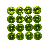 24 PCS Natural Green Sapphire Gemstone Certified Lot 5 MM Round Diamond Cut