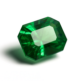 Emerald-cut green garnet gem – certified natural gemstone