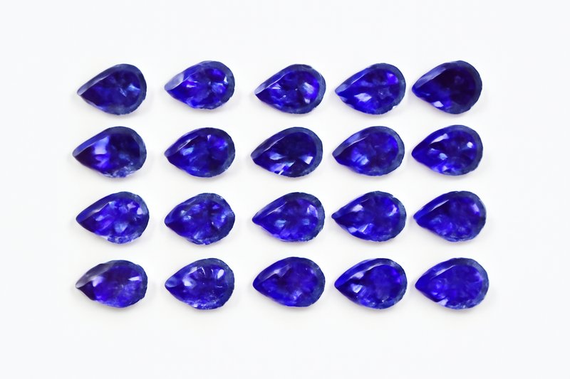 Natural Sapphire Purple Pear Cut Gemstone 6pcs certified lot