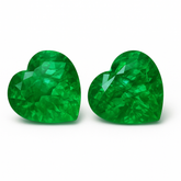 16.00 Ct Natural Green Emerald Gemstone Loose CERTIFIED Heart Shape Pair