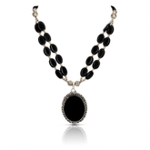 296.2 Ct Natural Certified Onyx Jewelry 925 Stirling Silver Necklace For Party