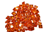 CERTIFIED Square Cut 12 Pcs Natural Orange Sapphire Loose Gemstone 5x5 MM Lot