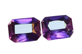 Natural TANZANITE Purple EMERALD Cut CERTIFIED 16.13 Ct Loose Gemstone Pair