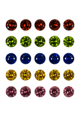 10 Pcs Natural Sapphire Mix Color CERTIFIED Round Lot 5x5 mm Gemstone