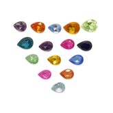 15 Pcs Natural Sapphire Lot 6x4 mm CERTIFIED Loose Gemstone Mix Color Pear Cut