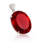 925 Starling Silver Pendant 101 Ct Natural Red Topaz Oval Cut Certified Stone