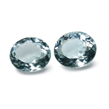 Aquamarine Natural 16.10 Ct Lite Blue CERTIFIED Oval shape LOOSE Gemstone PAIR