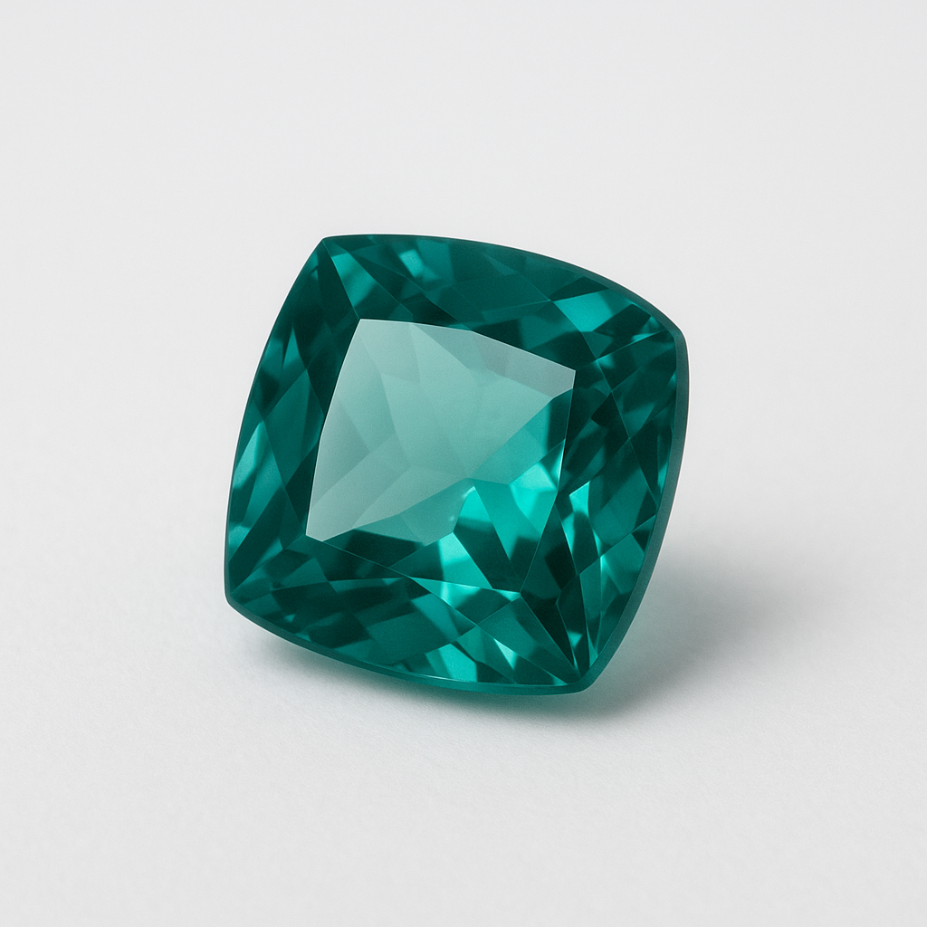 Square green garnet gemstone – natural fancy cut certified loose stone