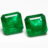 Natural Green Muzo Emerald Emerald Cut 18.75 Ct Pair CERTIFIED Loose Gemstone