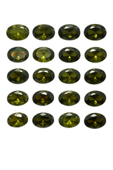 9 Pcs Natural Untreated Green Sapphire Oval Cut CERTIFIED Gemstone 7x5 mm Lot