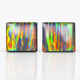 CERTIFIED 24.65 Ct Natural Multi-Color Opal Loose Gemstone SQUARE Cut Pair