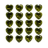 51 Pcs Natural Sapphire CERTIFIED Gemstone Lot Green Heart Shape 6x6 Size LOT