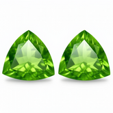 Rare Peridot Green CERTIFIED 16.00 Ct Natural Trillion Cut Loose Gemstone Pair