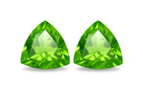 Rare Peridot Green CERTIFIED 16.00 Ct Natural Trillion Cut Loose Gemstone Pair