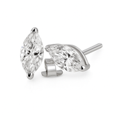 925 Starling Silver 10.5 Ct Synthetic Moissanite CERTIFIED Marquise Earring Pair