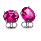 NATURAL Pink Ruby 12.85 Ct CERTIFIED Oval Cut Gems Earring Pair Free Delivery
