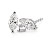 925 Starling Silver 10.5 Ct Synthetic Moissanite CERTIFIED Marquise Earring Pair