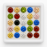 14 Pcs Natural Sapphire Mix Color Lot Round Cut CERTIFIED Loose Gemstone.