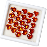 9 PCS Natural Orange Sapphire Heart Cut Loose Gemstone CERTIFIED Lot 6x6 MM