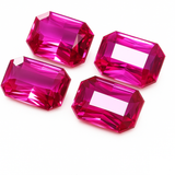 Set of 4 Pcs Natural SAPPHIRE Pink Emerald Cut 33.13 Ct CERTIFIED Loose Gemstone