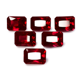 6 Pcs Natural Loose Gemstone Ruby Bloody Red Emerald Cut 48.20 Ct CERTIFIED Lot