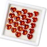 9 PCS Natural Orange Sapphire Heart Cut Loose Gemstone CERTIFIED Lot 6x6 MM