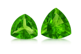 Natural 18.32 Ct Green Peridot CERTIFIED Trillion Cut Pair Loose Gemstone
