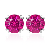 Natural Pink Ruby Round 44.15 Ct CERTIFIED Beautiful Earring Pair Gift For Mom