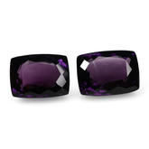CERTIFIED 16.00 Natural Amethyst Purple Cushion Cut Rare Loose Gemstone Pair