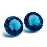 Ocean Blue Aquamarine CERTIFIED 18.10 Ct Natural Loose Gemstone Round Cut Pair