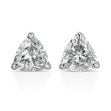 CERTIFIED 925 Starling Silver 14.7 Ct Synthetic Moissanite Heart Earring Pair